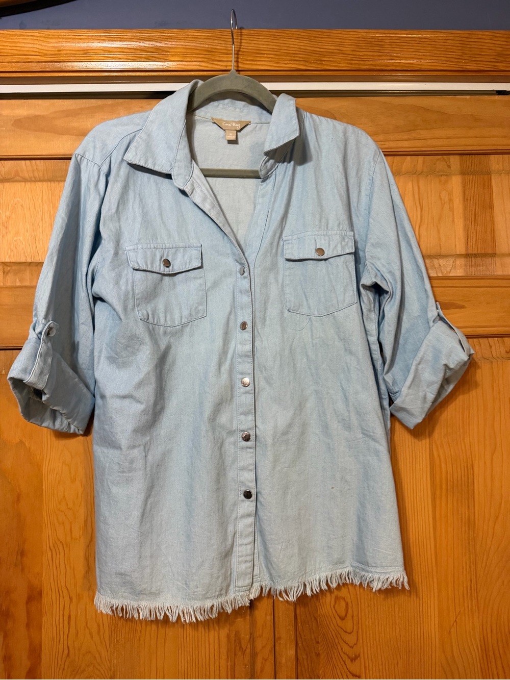 Coral Bay Light Wash Denim Button-Up Shirt